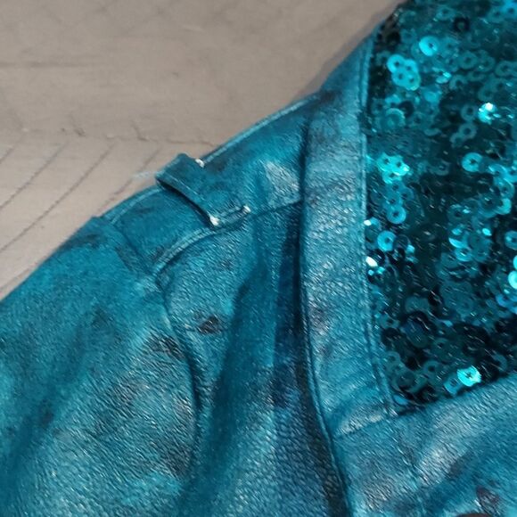 Disney Descendants Uma Faux Leather Moto Jacket Sz 11/12 - Picture 7 of 15